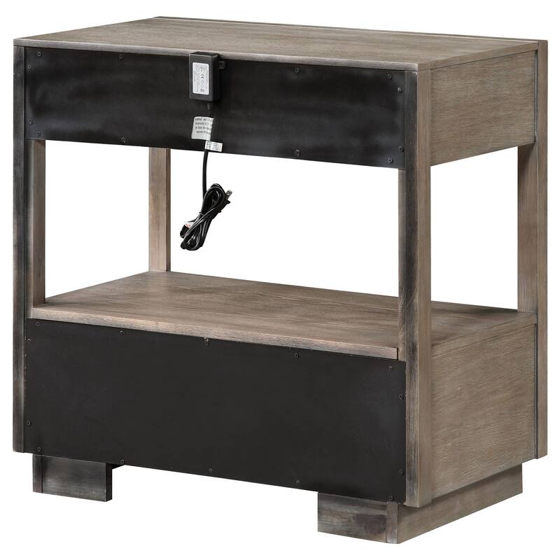 Prescott Taupe Oak 2-drawers Nightstand