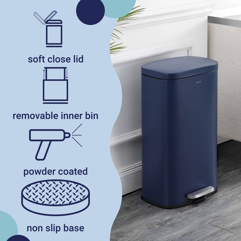 happimess Curtis 8-Gallon Step-Open Trash Can