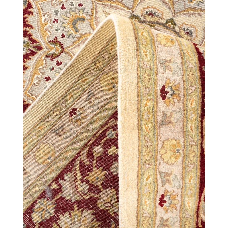 Overton Hand Knotted Wool Vintage Inspired Traditional Mogul Ivory Area Rug - 9 x 12