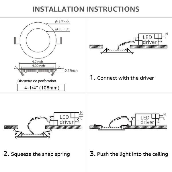 Shop 4 Pack 10w 4 Inches Recessed Ceiling Light With Junction Box