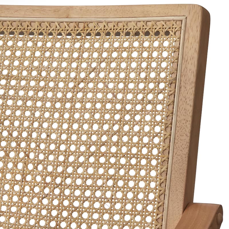 Lifestorey Serena Cane and Solid Wood Accent Chair