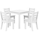 preview thumbnail 29 of 68, Polytrends Garden Party Kids Outdoor 5-Pieces Dining Set White