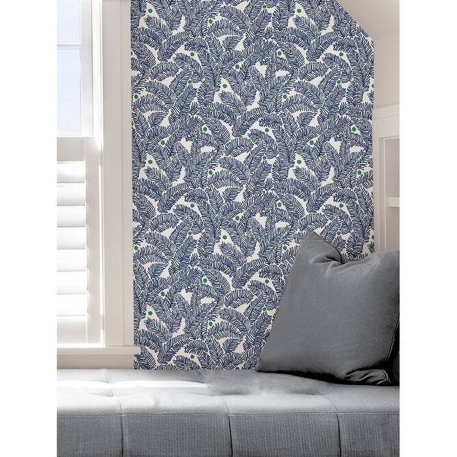 NuWallpaper Navy Fernanda Peel & Stick Wallpaper