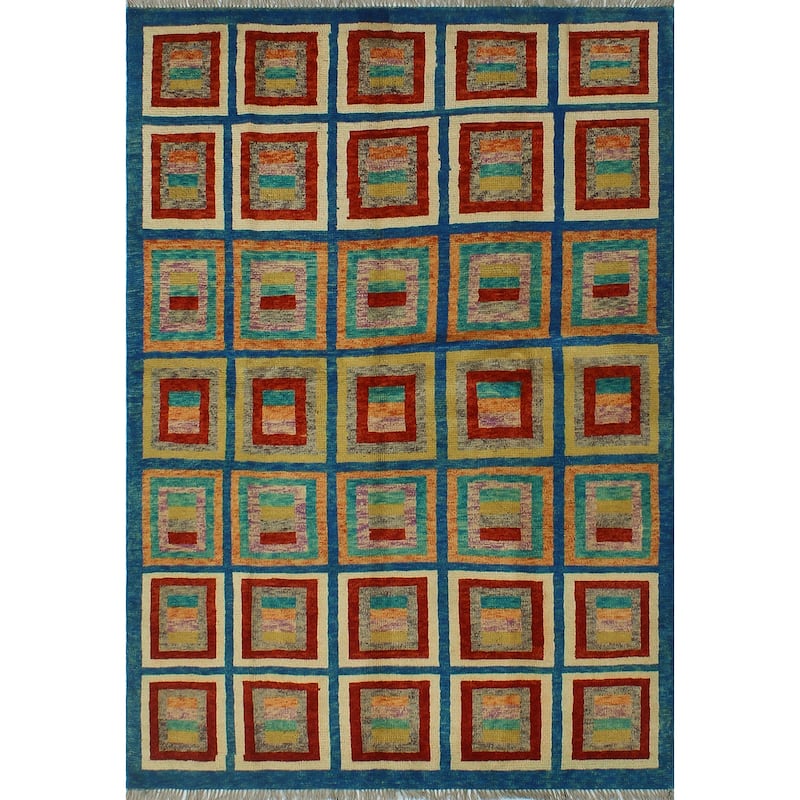 Balochi Mitchell Blue/Rust Rug - 4'6" x 6'7"