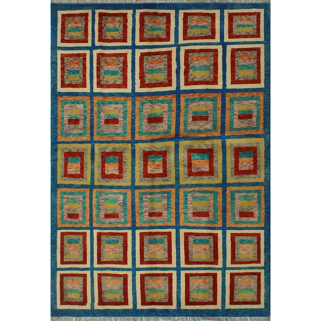 Balochi Mitchell Blue/Rust Rug - 4'6" x 6'7"
