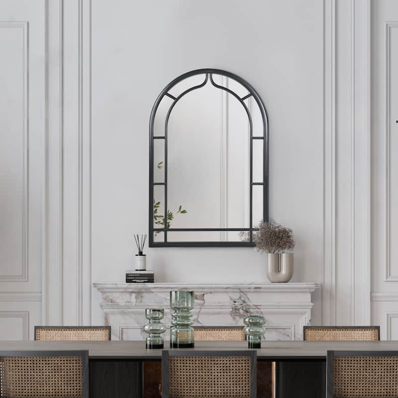 Arch Window Wall Mirror Bathroom Vanity Mirror - Black - 47.2'' H X 31.5" W x 1.1" D