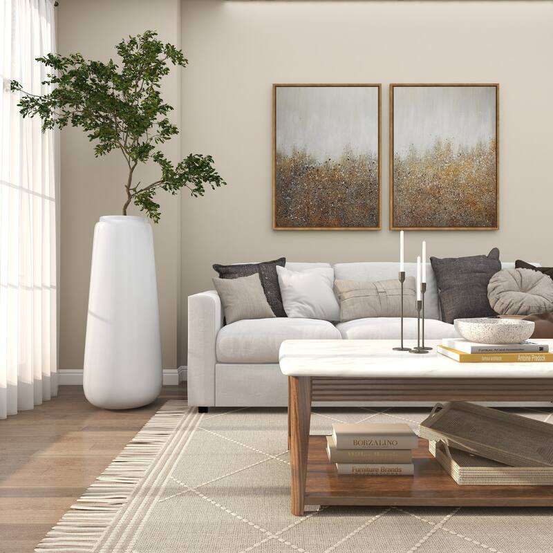 White Resin Tall Floor Vase