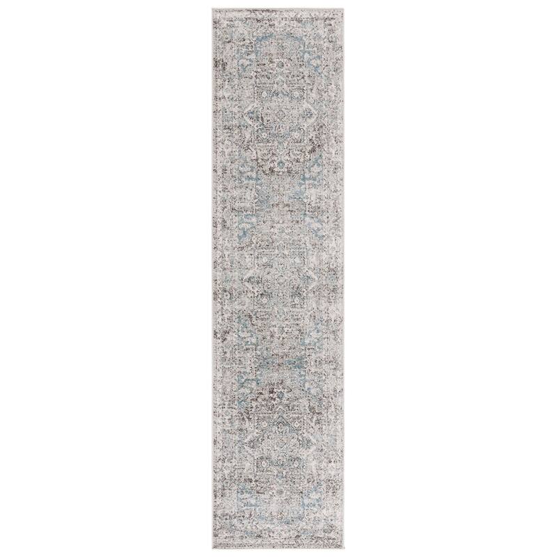 SAFAVIEH Vintage Amely Tabriz Oriental Rug - 2' x 8' Runner - Grey/Blue