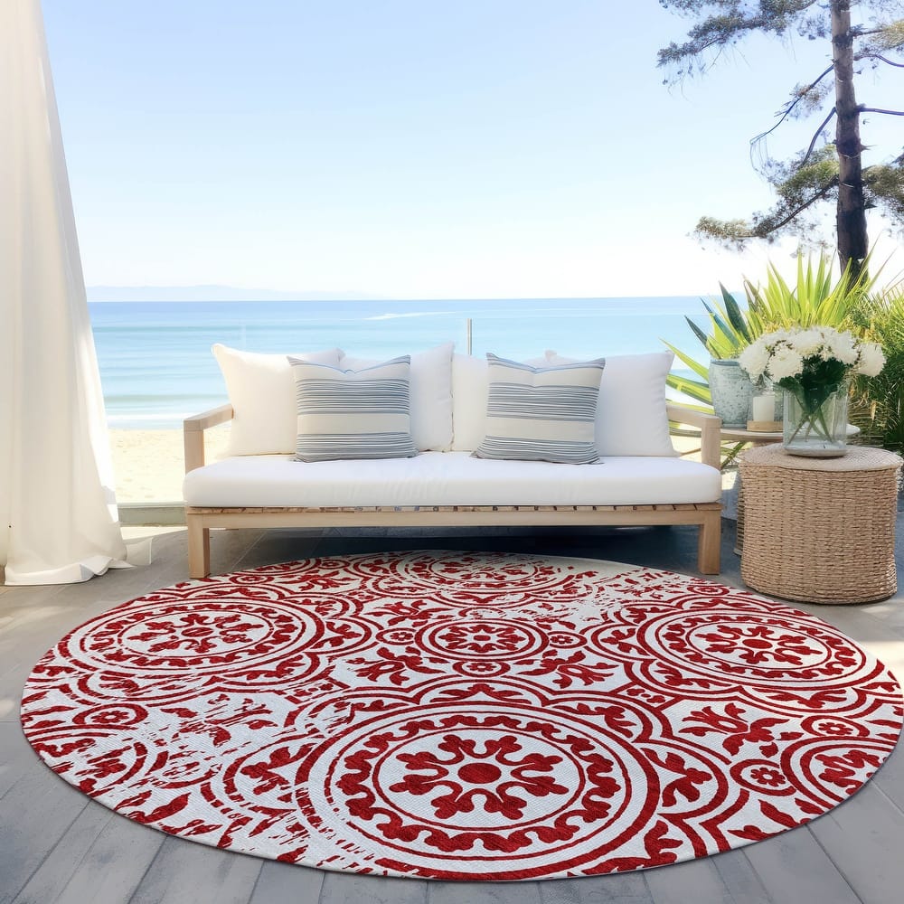 Machine Washable Indoor/ Outdoor Chantille Suzani Vintage Rug