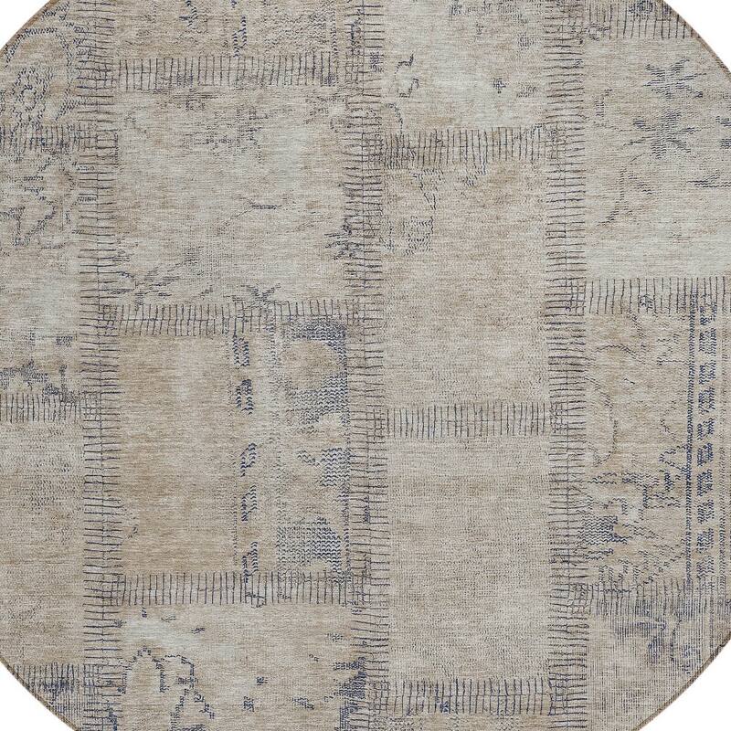 HomeRoots Patchwork Transitional Rectangle Outdoor Rug