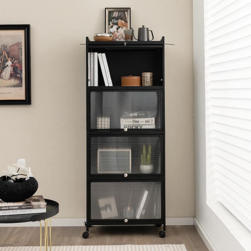 5-Tier Kitchen Baker's Rack with Flip-up PC Doors - 23.5" x 12.5" x 60.5" (L x W x H)