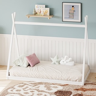Twin Size Wooden Tent Bed by Harper & Bright Designs
