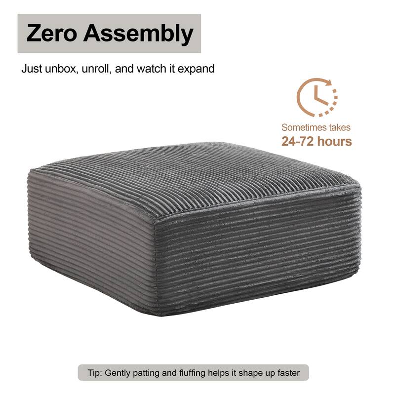 Modular Sectional Ottoman Corduroy Rectangle Footstool