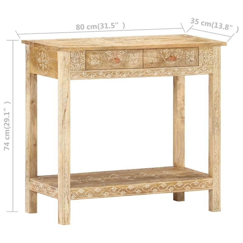 vidaXL Console Table 31.5"x13.8"x29.1" Solid Mango Wood
