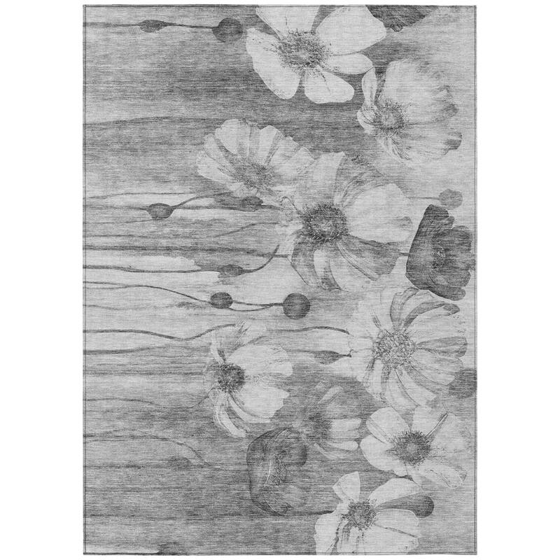 HomeRoots Floral Transitional Rectangle Outdoor Rug