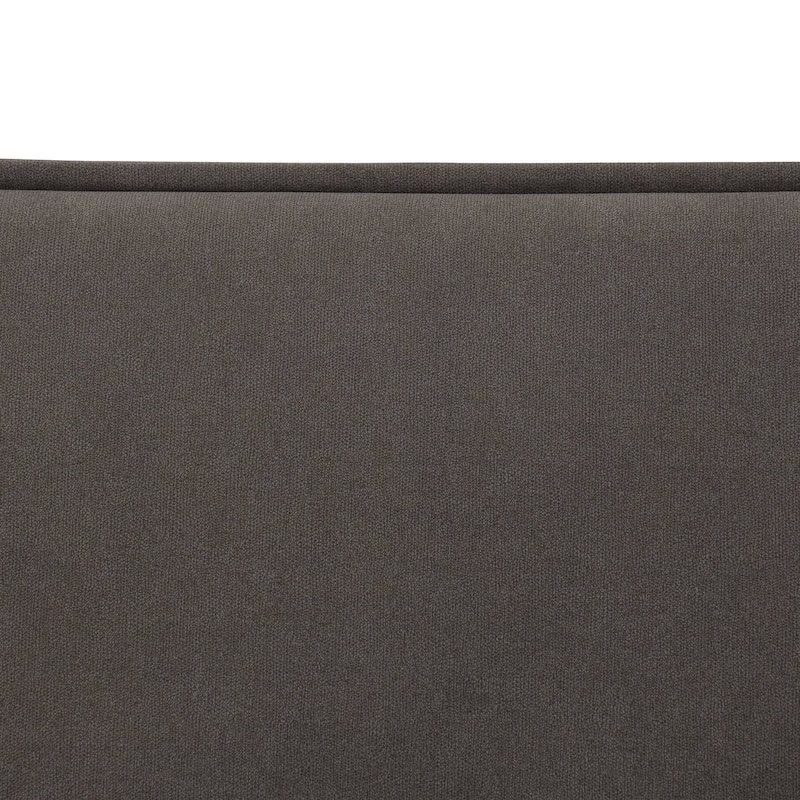 Dark Grey Breathable Fluffy Fabric Living Room 1-Piece Sofa
