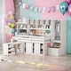 preview thumbnail 1 of 27, Multifunction Full Size Loft Bed With Under-bed Desk and Drawers and Shelves White