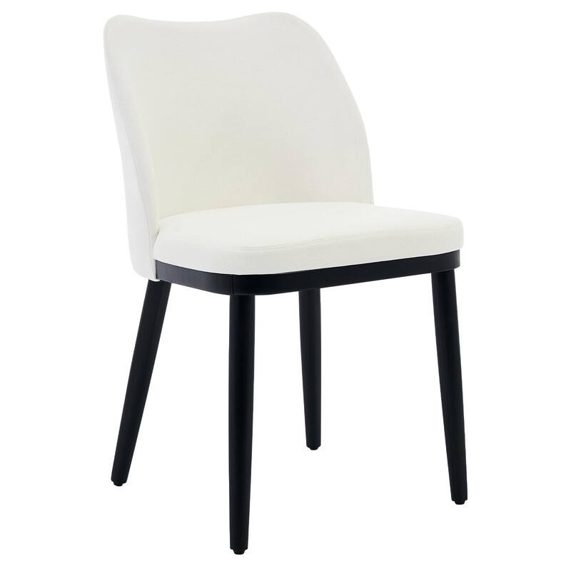 Set of 2 Upholstered Dining Dining Chair with Velvet/Linen Padded Seat and Wood Legs