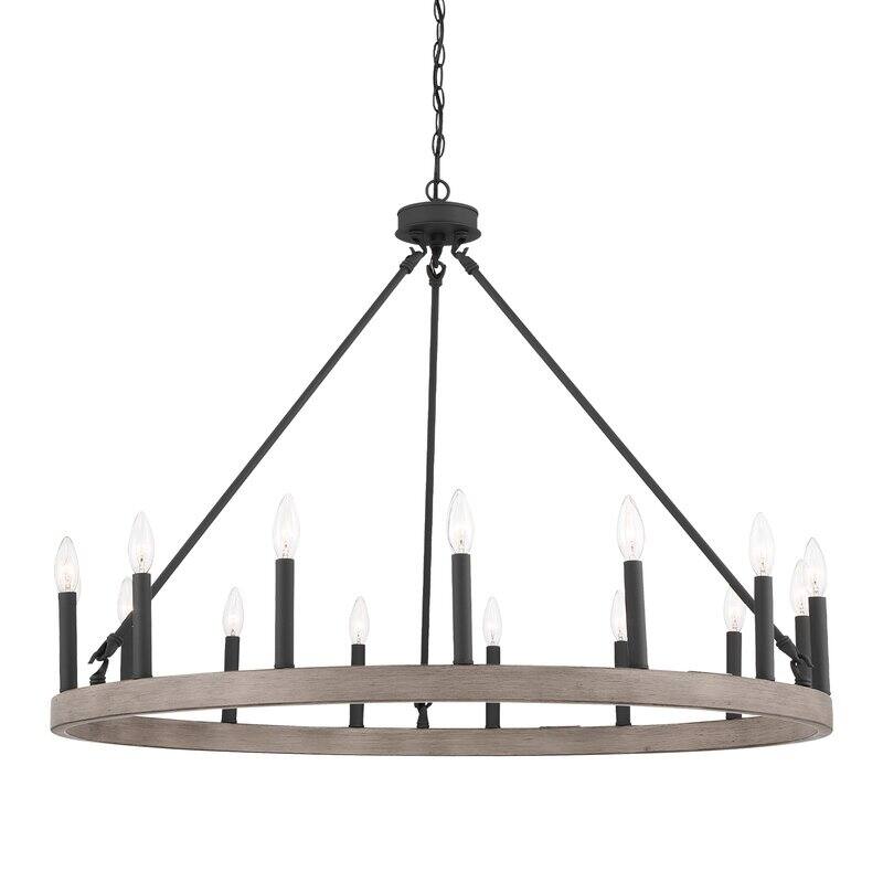 Acroma 15 Light Modern Farmhouse Wagon Wheel Chandelier-UL Certified - N/A