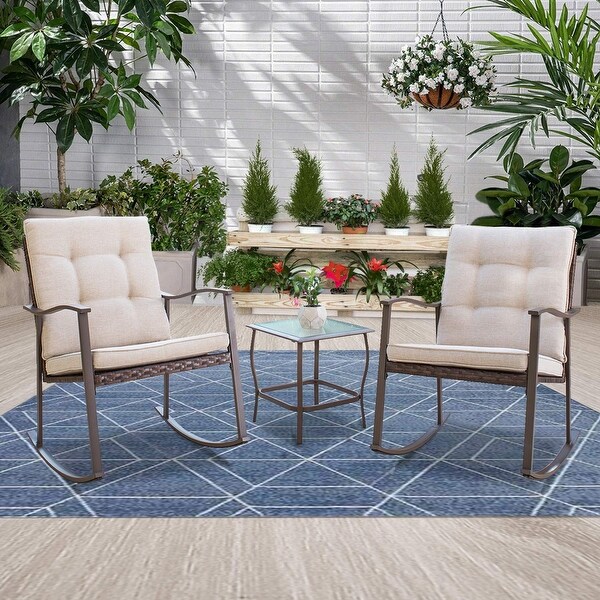 Shop SOLAURA Outdoor 3-Piece New Rocking Wicker Patio ... (600 x 600 Pixel)