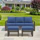 Option Grey Wicker Blue Cushion