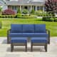 Option Grey Wicker Blue Cushion