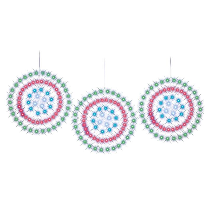 Solar Powered Holiday Starbursts - Set of 3 - 155 x 31 x 0.5
