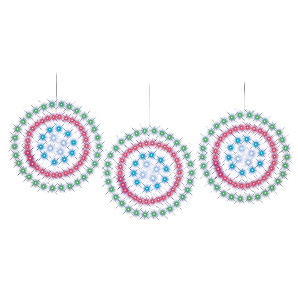 Solar Powered Holiday Starbursts - Set of 3 - 155 x 31 x 0.5