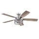 preview thumbnail 9 of 8, 52" Honeywell Carnegie Pewter Industrial Farmhouse LED Ceiling Fan with Light and Remote Control