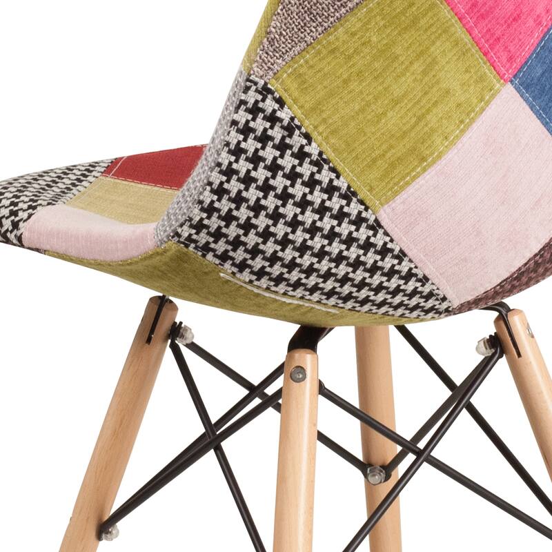 Fabric Chair with Wooden Legs - 18.25"W x 22.5"D x 32"H
