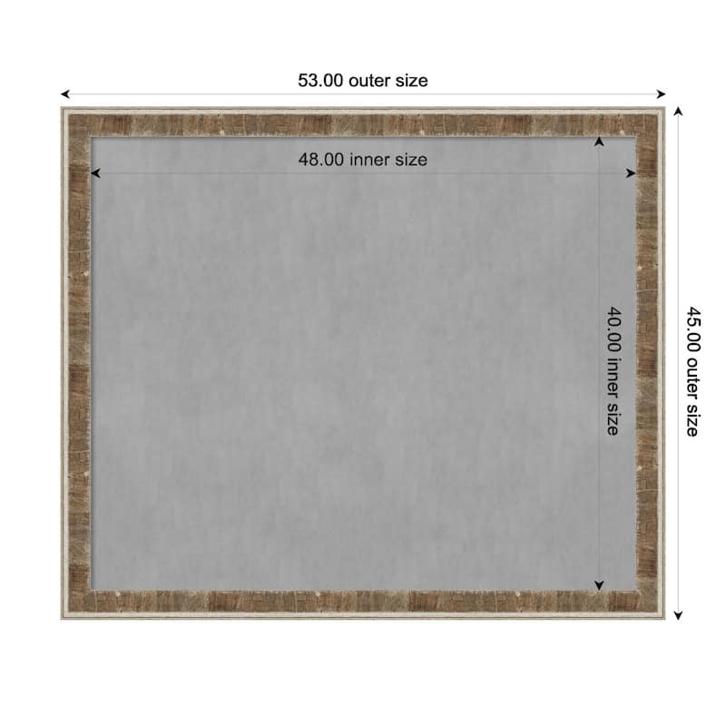 Amanti Art Farmhouse Brown Narrow Framed Magnetic Board - Board Size 48x40