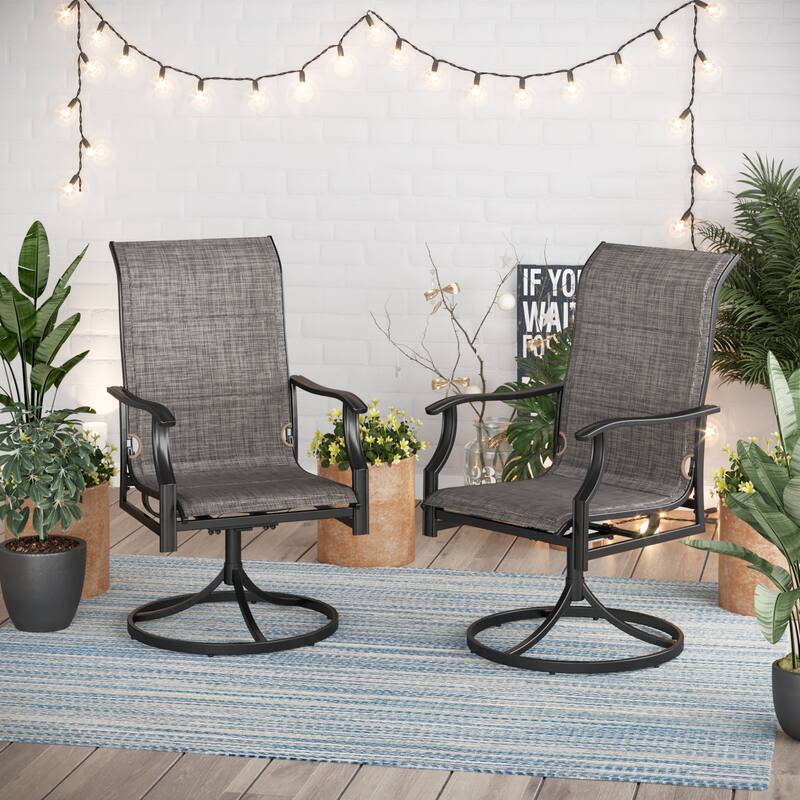 MAISON ARTS Patio Dining Chairs Set of 2 - Swivel Chairs