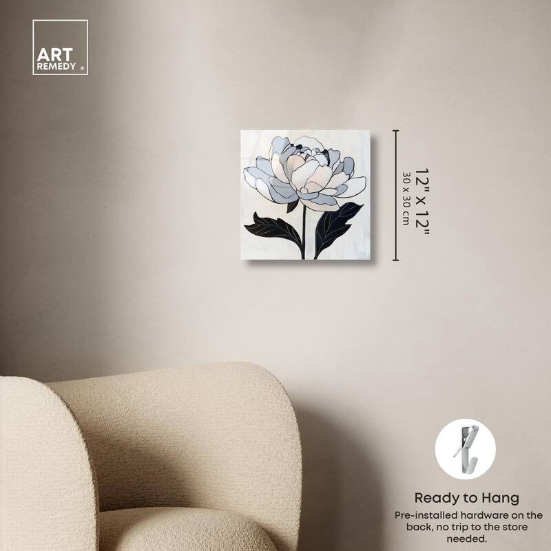 Gray Scale Flower I Acrylic by Art Remedy, Ready to Hang
