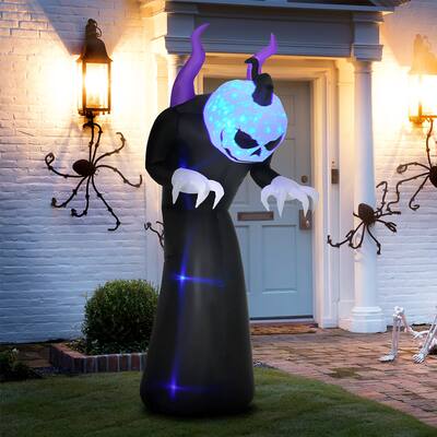 Outsunny 6.6' Light-Up Monster Skeleton Inflatable Halloween Decoration