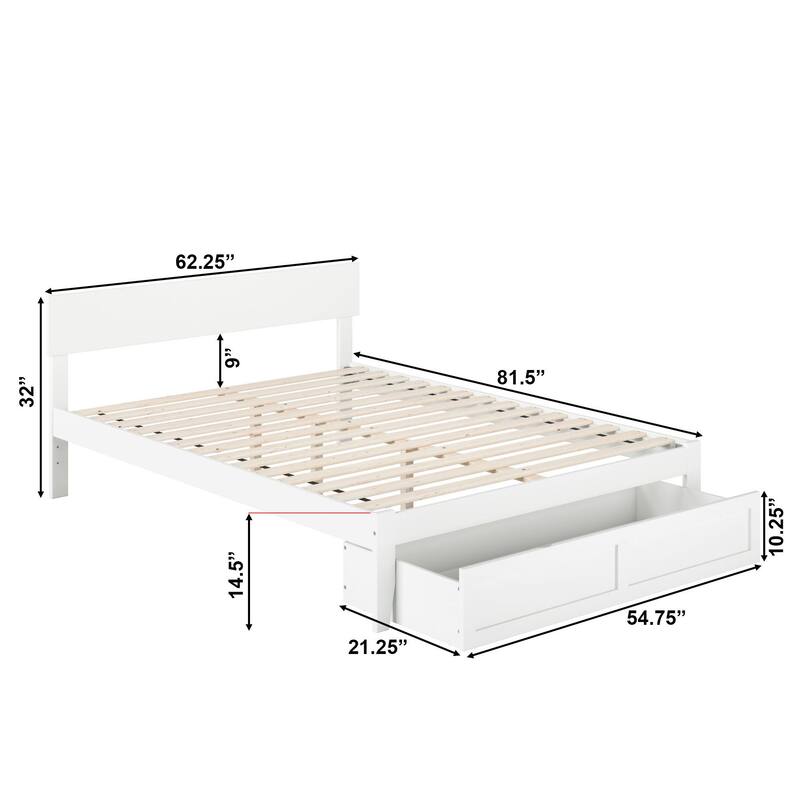 AFI Boston Platform Bed with Foot Drawer
