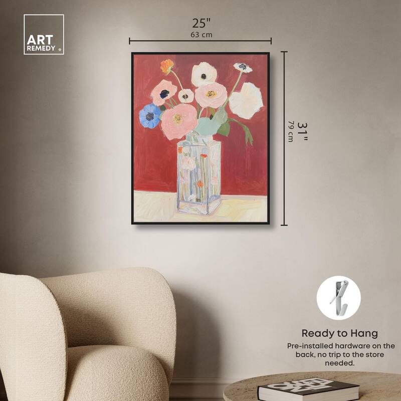Anemones in a Vase I Canvas by Art Remedy