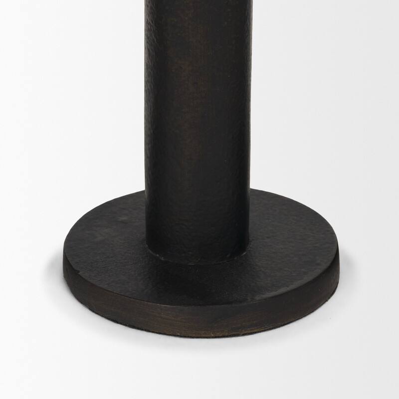 Declan Antiqued Brass Cast Metal Taper Candle Holder