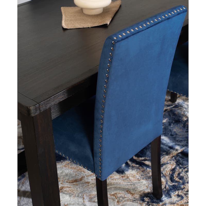 Roundhill Furniture Vanzo Contemporary 7-Piece Dining Set, Dining Table with 6 Stylish Chairs