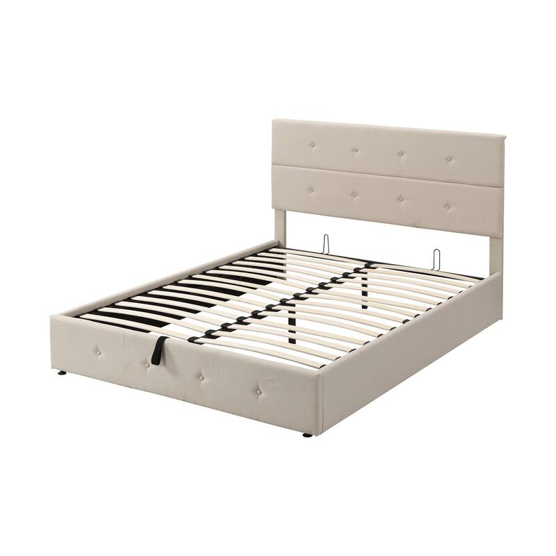 Upholstered Platform Bed with Underneath Storage
