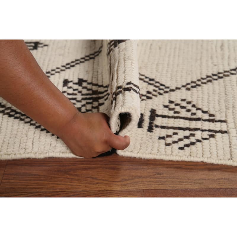 Trellis Moroccan Oriental Area Rug Hand-Knotted Wool Carpet - 5'0"x 8'8"