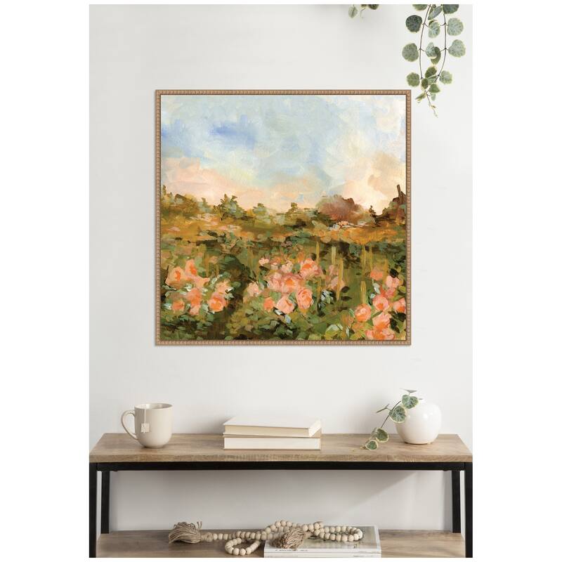 Kate and Laurel Rose Garden by Annie Quigley Framed Canvas Wall Art Print