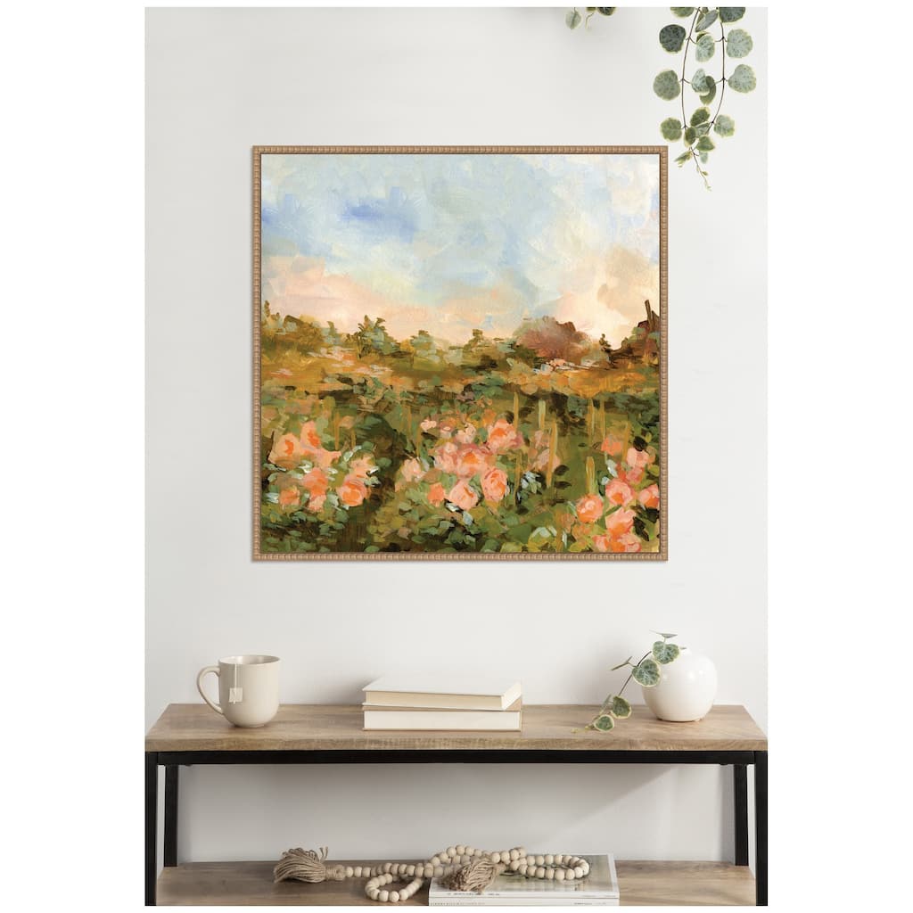 Kate and Laurel Rose Garden by Annie Quigley Framed Canvas Wall Art Print
