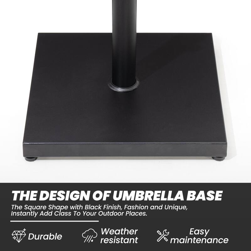 Umbrella Base Holder Square Weighted Stand for Outdoor Market Umbrella, Cement Concrete Steel