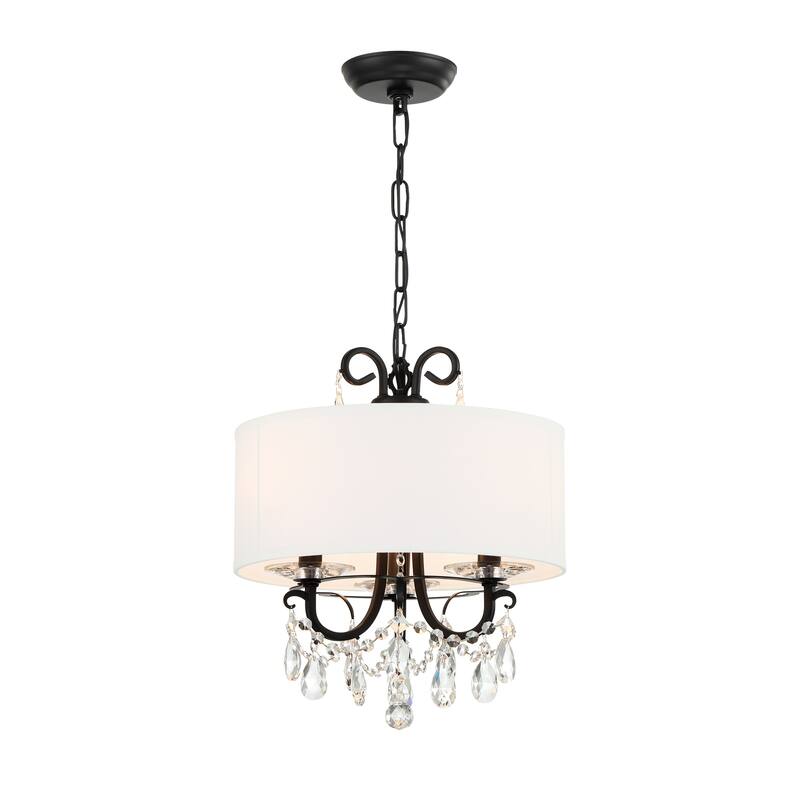 Othello 3 Light Matte Black Mini Chandelier - 14''W x 17''H