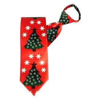Shop Jacob Alexander Men S Red Orange Christmas Tree Stars And Snowflakes Extra Long Zipper Neck Tie 24 Inch Zipper Free Shipping On Orders Over 45 Overstock 30382796