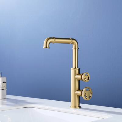 Bathroom Faucet Single Hole Dual Handle Lavatory Mixer Taps