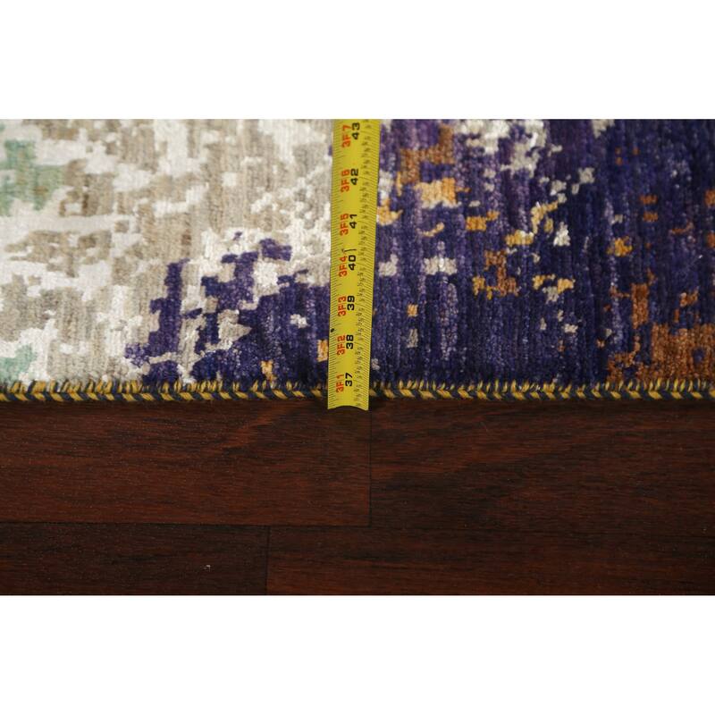 Wool/ Silk Artistic Contemporary Abstract Oriental Area Rug Handmade - 4'1" x 6'1"