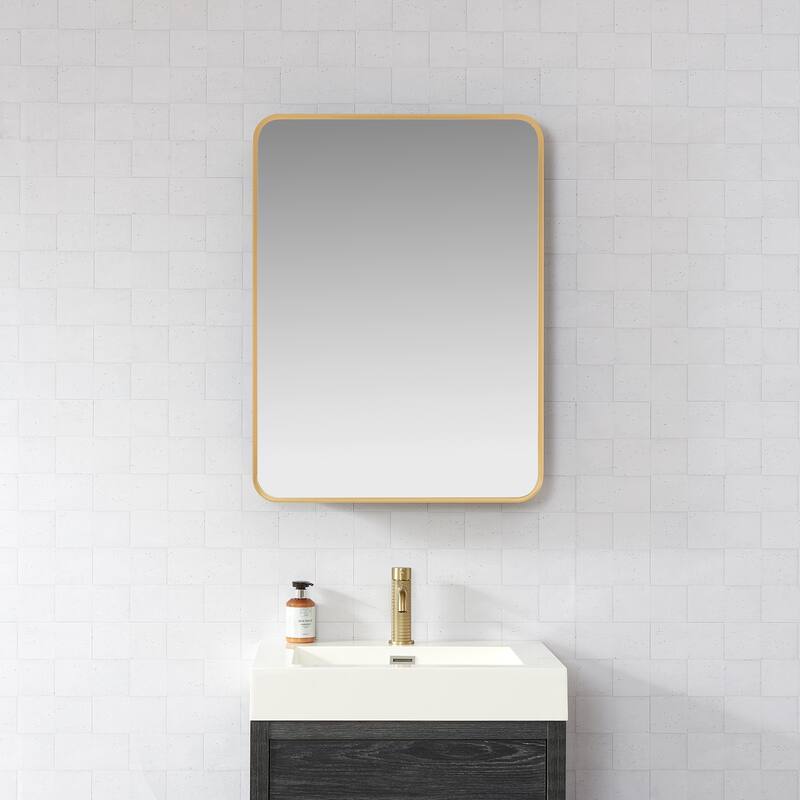 Talayuela Rectangular Aluminum Framed Medicine Cabinet with Mirror