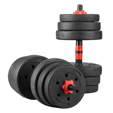 GDY Exercise Dumbbells Set, Hexagon Plates Adjustable Weight Strength Training Equipment Barbell