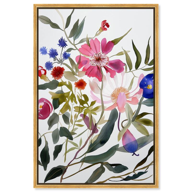 Watery Petals I Canvas by Art Remedy - 36" x 54" - Gold